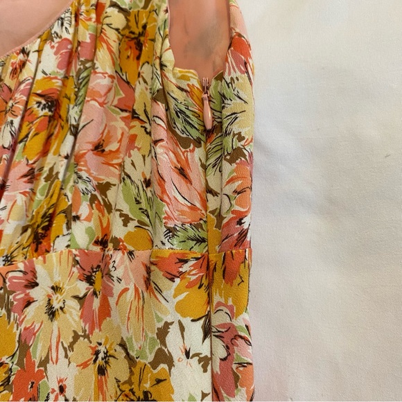 Ann Taylor LOFT sleeveless Dress, Size 0, warm Floral print - Picture 3 of 7